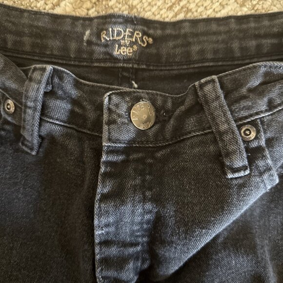 VTG 90s Distressed Lee Riders Cut-Off Denim Shorts Size 6 27” Inseam Black - Picture 2 of 4